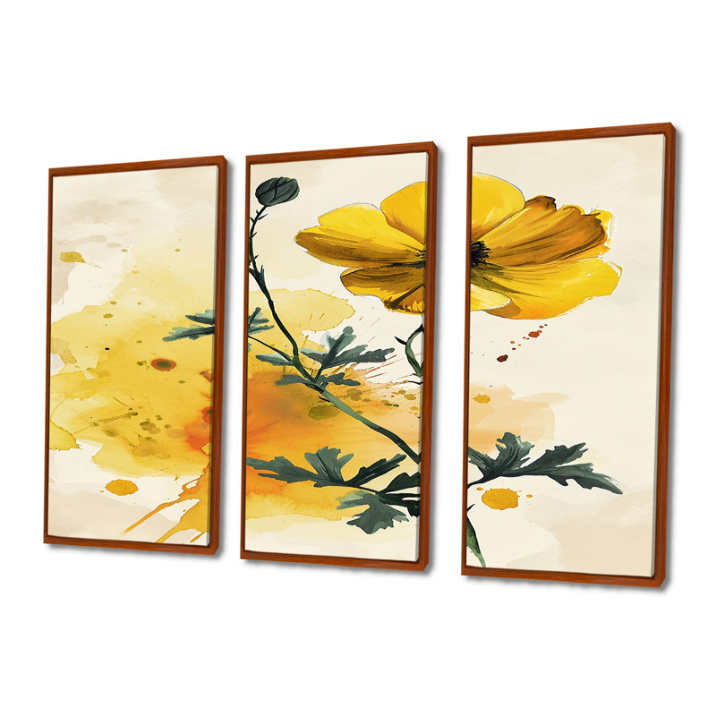 Ensemble d'art mural Kalama - Bouton d'or, Brun, H 28 po x l 36 po