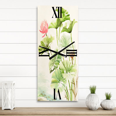Horloge murale Lotus in the Pond IV