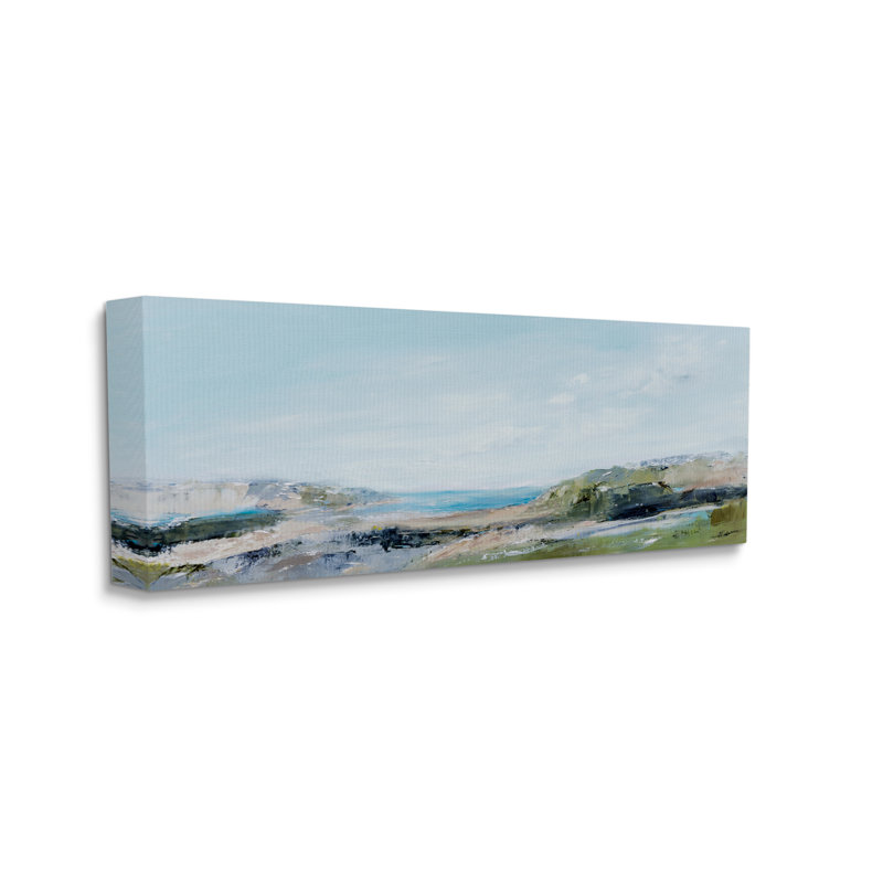 Paysage abstrait de falaises côtières par Michele Gort - impression, H 17 po x l 40 po x P 1,5 po, Toile tendue