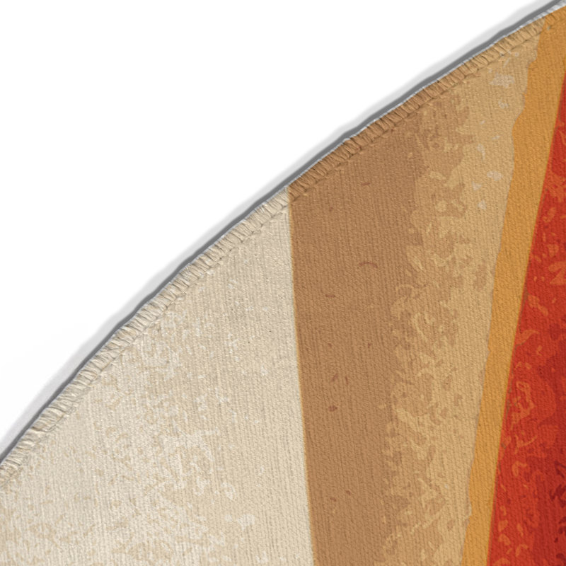 Tapis intérieur et extérieur Crimson Drift, Rond 5 pi