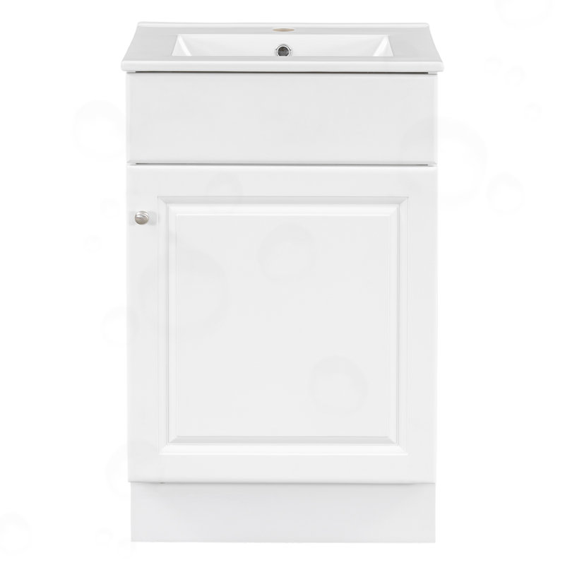Meuble-lavabo avec lavabo et tablette réglable, Blanc