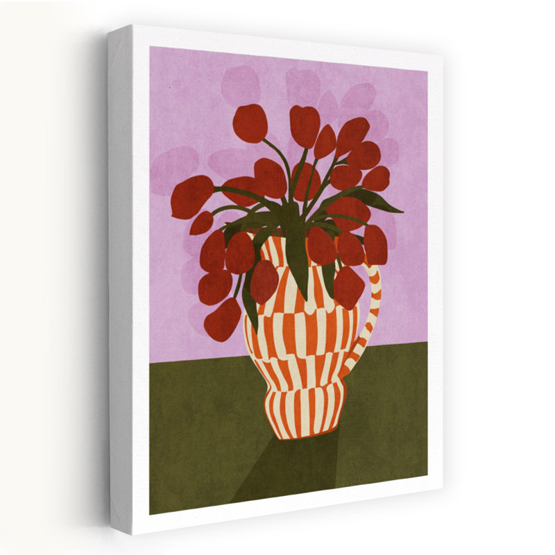 "Tulipes" audacieuses dans un vase, H 48 po x l 32 po