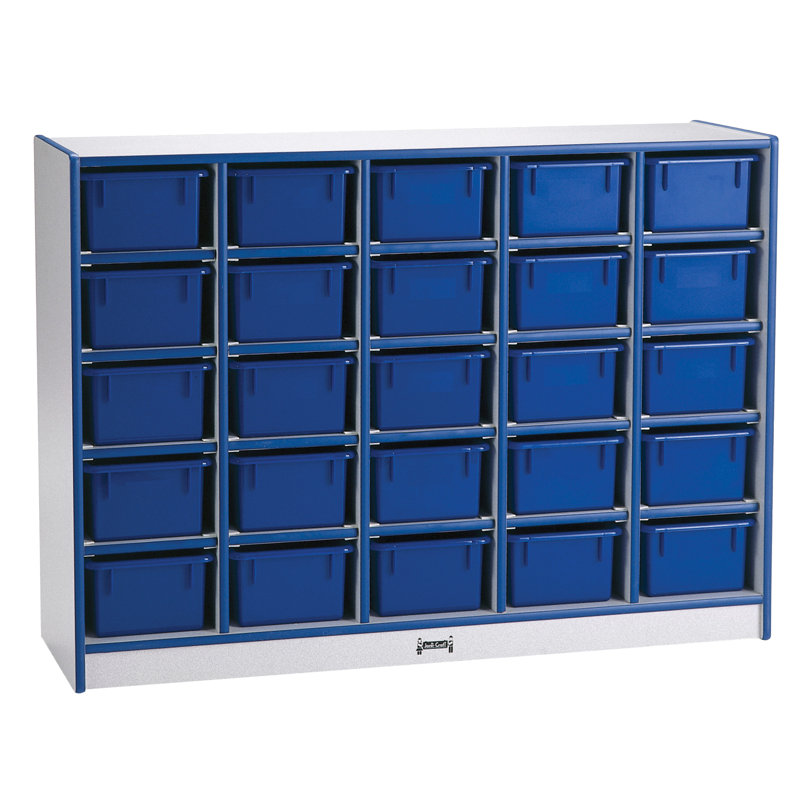 Rangement mobile Rainbow Accents® à 25 casiers, Bleu sarcelle