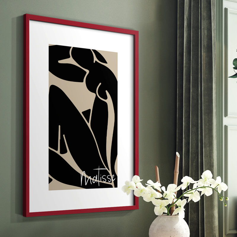 Matisse CCCCI, reproduction encadrée - bois massif, H 10 po x l 8 po, Rouge