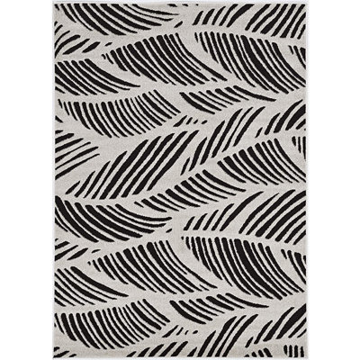 Tapis rayé touffeté noir / blanc