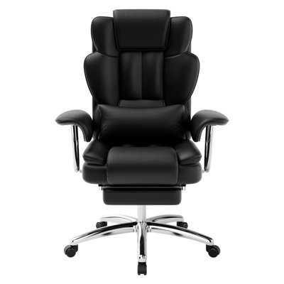 Office Chair, Big Tall Executive Office Chair With Footrest, Leather Computer Chair, Ergonomic Reclining Chair High Back, Large Home Office Chair