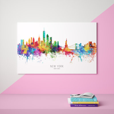 New York Skyline - Wrapped Canvas Painting