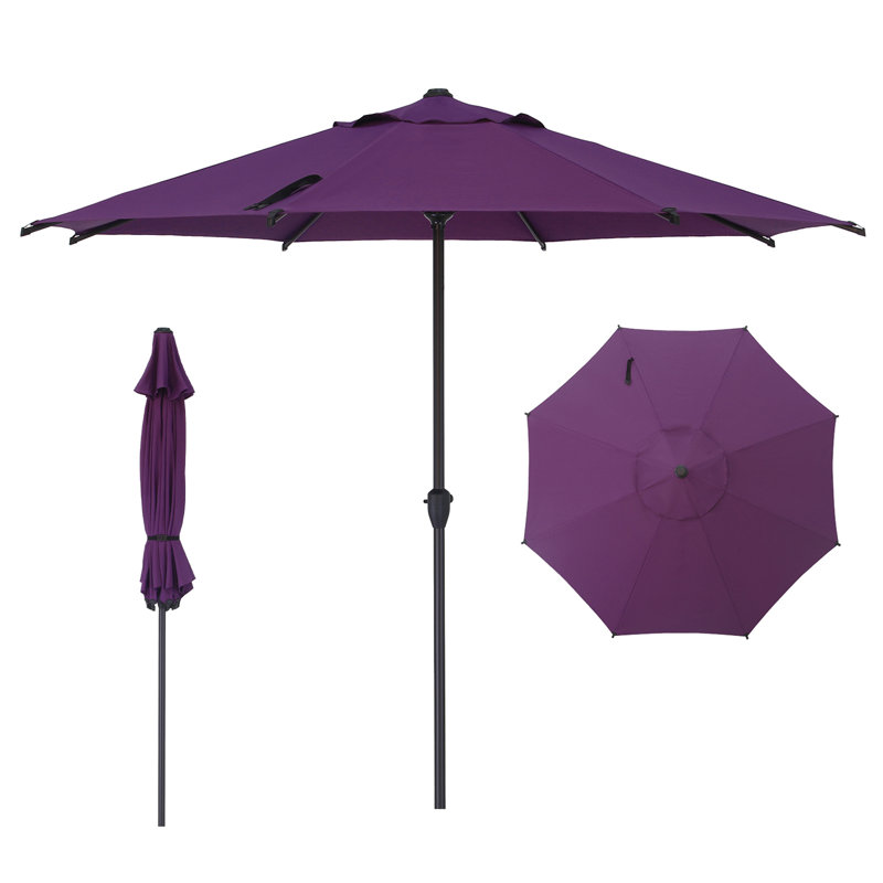 Parasol de marché à manivelle Lyon, L 108 po x P 108 po, Mauve