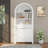 Fluted Tall Arched Pantry Cabinet With Adjustable Shelves, Elegant Display Storage With Hidden Drawer & Glass Door For Kitchen And Living Spaces-987998433