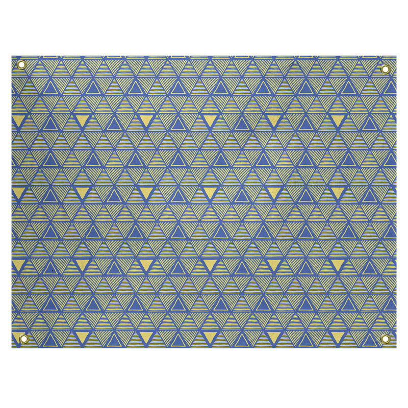 Tapisserie, H 59 po x l 80 po, Bleu/jaune