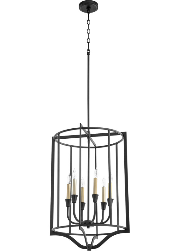 Lustre géométrique à 6 lumières Analiegh, Noir