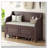 Rustic Solid Wood Entryway Storage Bench with Safety Hinge and Removable Cushion-1485984329