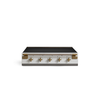 Elise 48" Induction Range Top With Antique Brass Trim