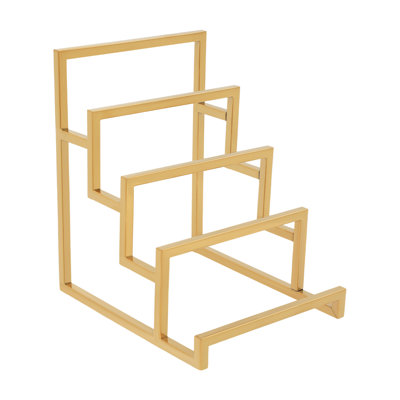 Support à embrayage de comptoir moderne à 4 niveaux en acier inoxydable pour support de magasin de détail