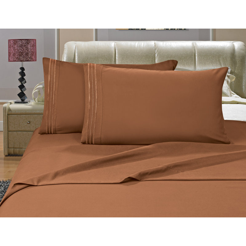  1500 Thread Count Microfiber Sheet Set, Bronze, California King
