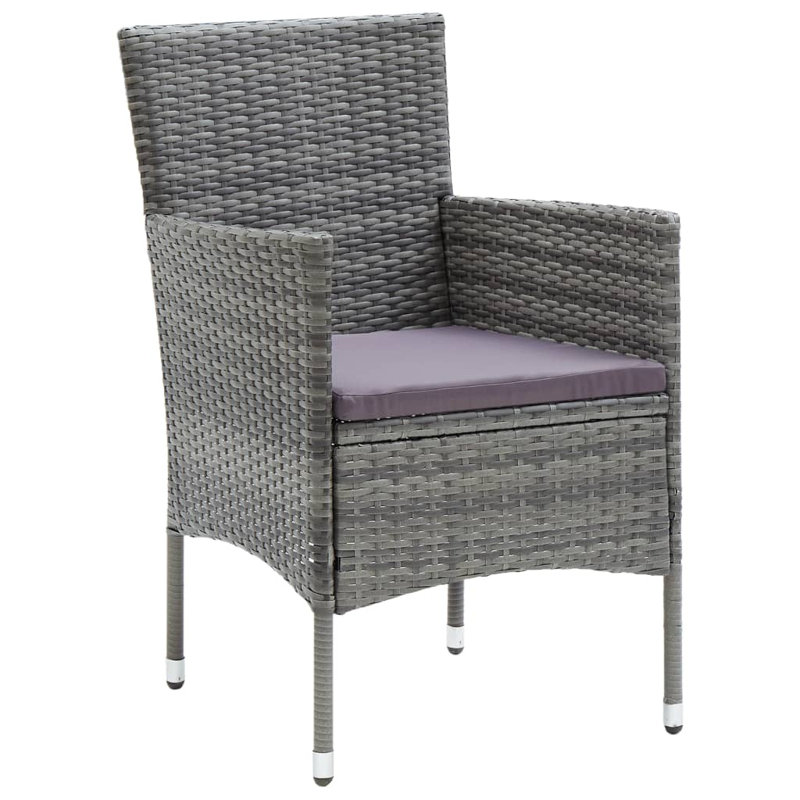 Chaise avec accoudoirs en brun, Gris, Gris