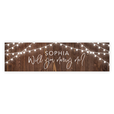 Bannière personnalisée «Will Will Marry Me», guirlandes lumineuses rustiques | Propositions et idées de décoration pour la Saint-Valentin, paquet de 1