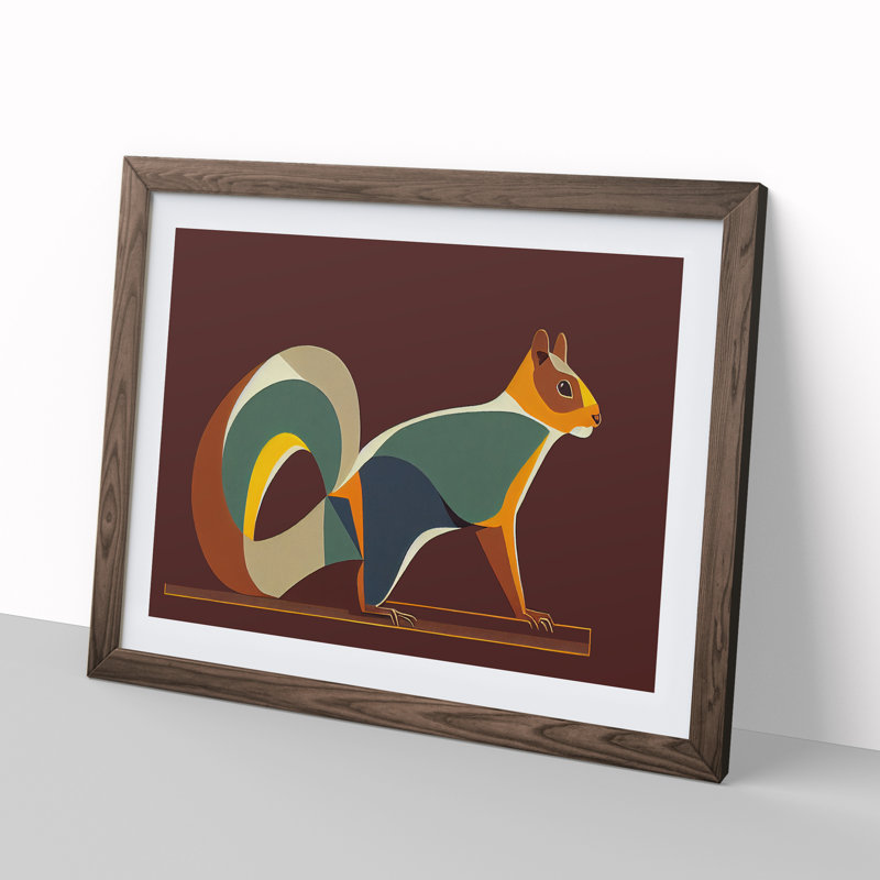 Squirrel - Wall Art, 46cm H x 64cm W x 2cm D, Walnut