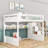 Queen Loft Bed with Integrated Wardrobe and Storage Shelves-1150218220