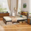 Industrial Full Bed Frame With LED Lights And 2 USB Ports, Bed Frame Full Size With Storage, Noise Free, No Box Spring Needed, Rustic Brown-553155936
