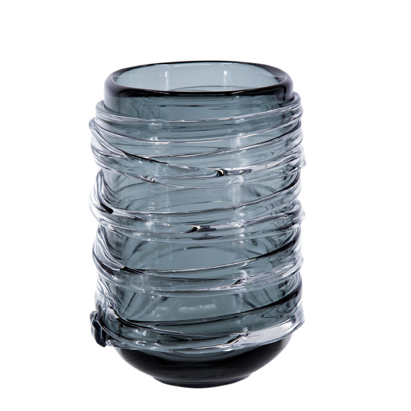 Abels Handmade Glass Table Vase, 8.7" H x 6.7" W x 5.9" D