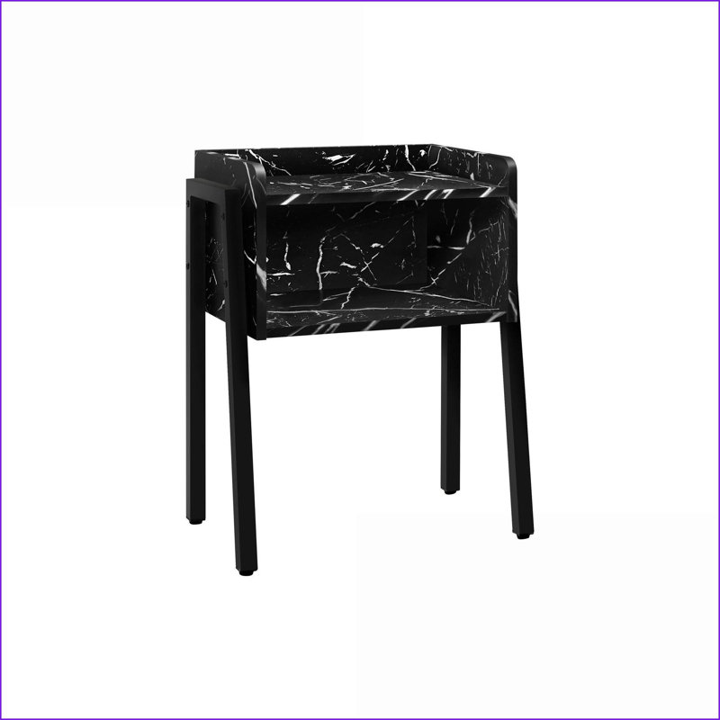 Table basse moderne à aspect marbre avec 2 niveaux