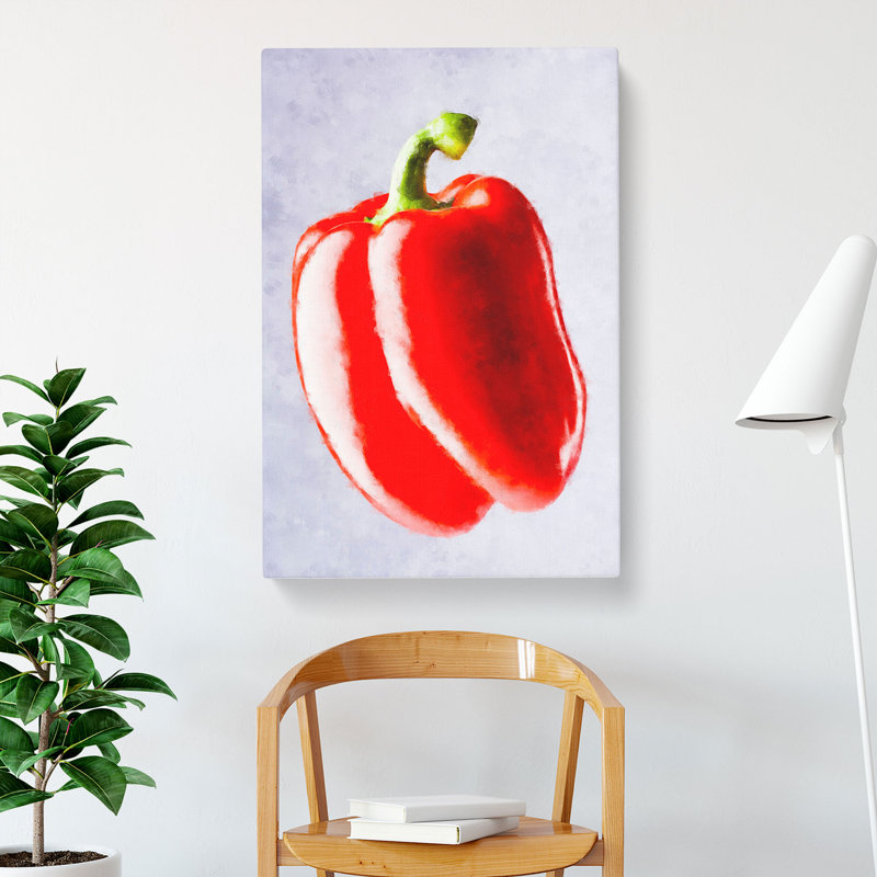 Lone Red Bell Pepper - Wrapped Canvas, 76cm H x 50cm W x 3cm D