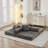 Modern Chenille Futon Sofa Bed With Pillows-120347289