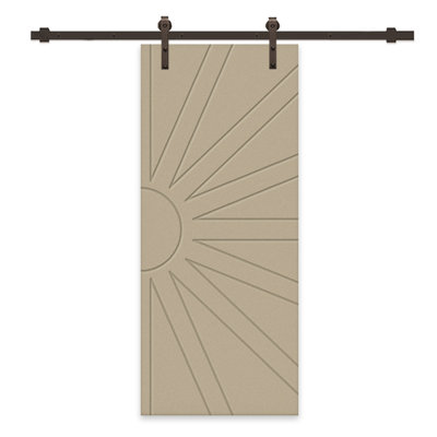 Porte de grange à panneaux et en bois avec quincaillerie d'installation