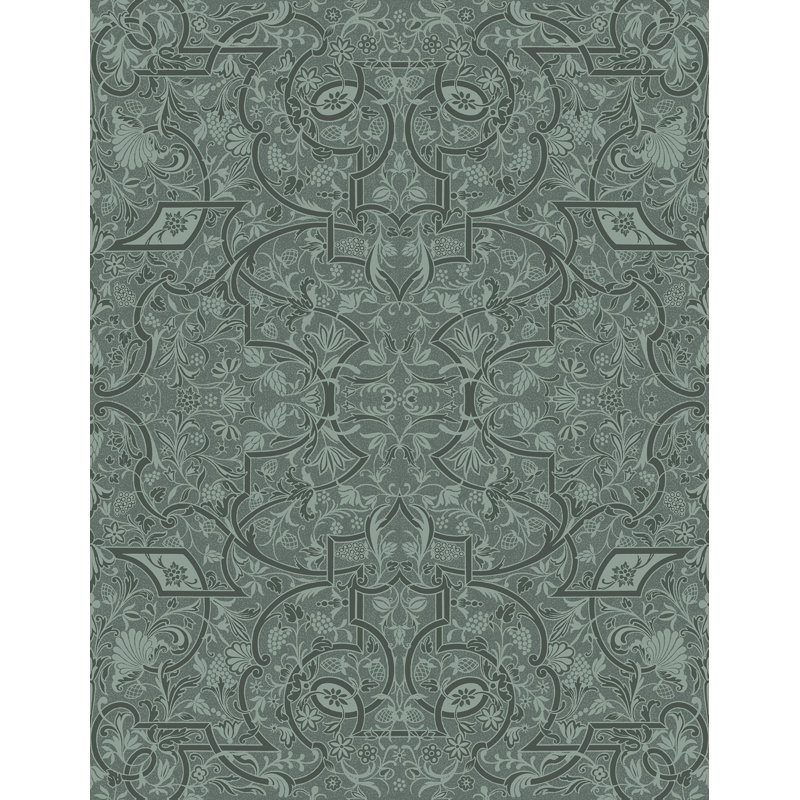 Yuki Osada Damask Wallpaper Double Roll by Yuki Osada, Slate Green