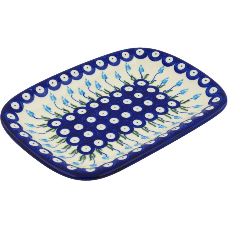 Plateau à motif floral peacock