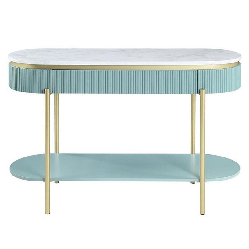 Maxym 48'' Console Table, Teal/Gold