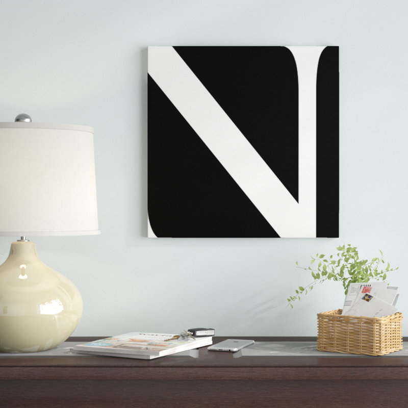 « the type », art textuel sur toile en noir et blanc, H 18 po x l 18 po x P 1,5 po, O