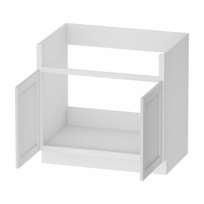 Meuble sous-évier de ferme en contreplaqué blanc, prêt à assembler, Kindwood Eco Shaker, 91,4 cm (L) x 61 cm (P) x 87,6 cm (H),
