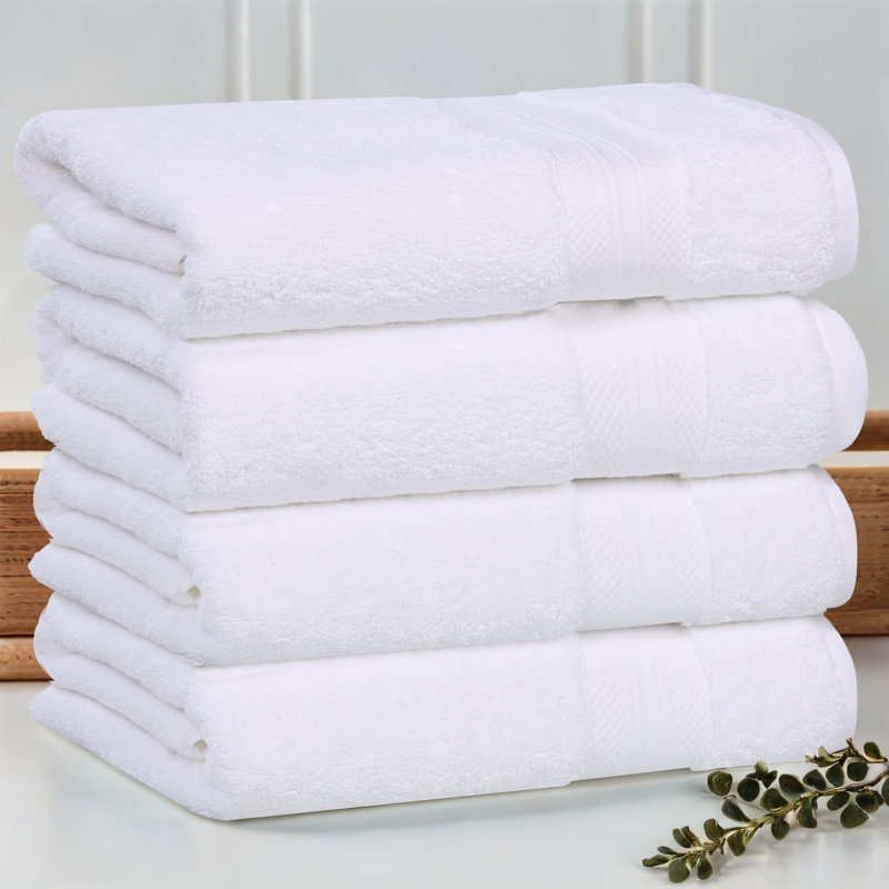 Ensemble de serviettes de bain 100% coton Aria, Blanc