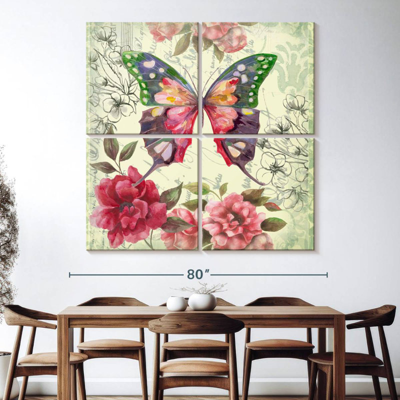 Brampt Butterfly Floral II, 74" H x 74" W