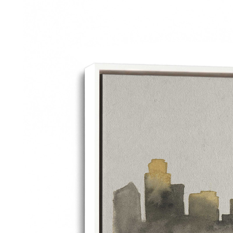 Chicago Skyline Fade, H 20,75 po x l 30,75 po, Blanc opaque, Cadre flottant