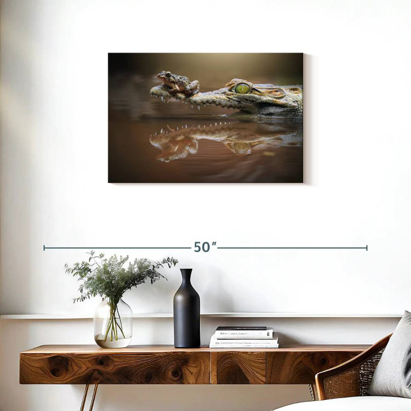Crowle Frog And Crocodile, 20" H x 30" W
