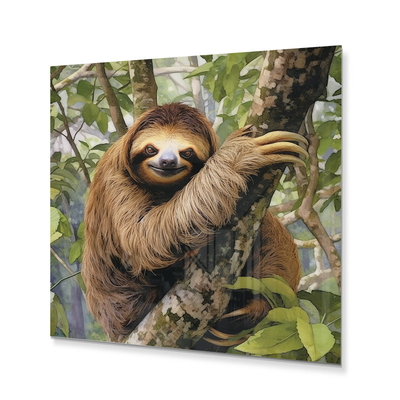 Arbre mural paresseux II - animaux, art mural en métal, H 16 po x l 16 po x P 1 po