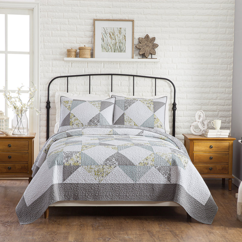 Ensemble de courtepointe 3 pièces Reine-Marie, King Quilt + 2 King Shams