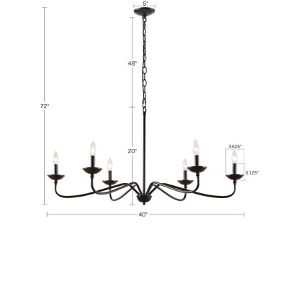 Lustre en métal 6 lumières