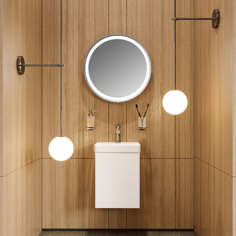 Meuble-lavabo simple avec plateau 14,56 po Heerke, Blanc ultrabrillant