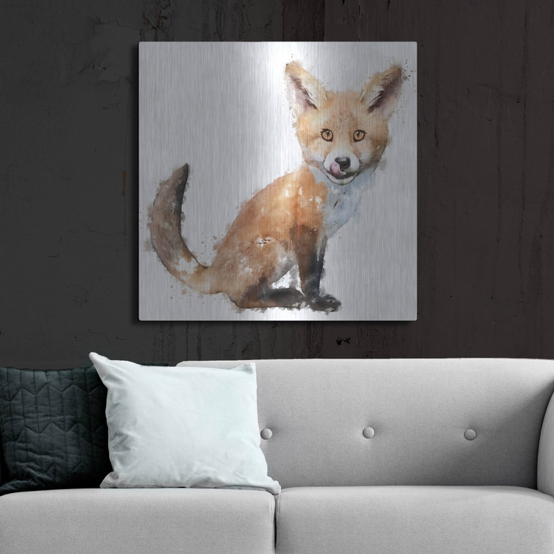 «Foxy Good» par Kim Curationa, art mural en métal, H 36 po x l 36 po