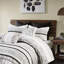 Housse de couette en coton pour lit double / grand lit - Imprimé chic avec pampilles et garnitures à rayures-117422484