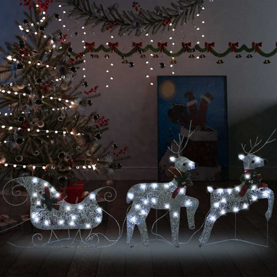 Décoration de Noël renne et traîneau avec éclairage de Noël à DEL