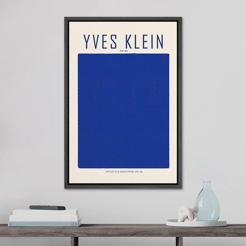Monochromes de blocs abstraits de formes par Yves Klein - impression sur toile, Cadre noir, H 24 po x l 16 po x P 1,5 po