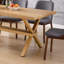Table de salle à manger en bois et bois aggloméré avec support en bois clair pour table basse