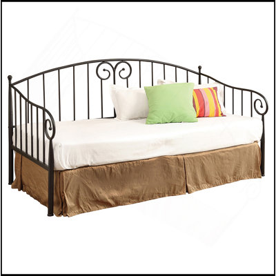 Marena Black Twin Metal Daybed With Sloped Rails And Elegant Scrolled Accents For Timeless Style And Durability