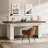 63" Brown White Executive Modern Large Computer Home Office Desk Study Writing Table