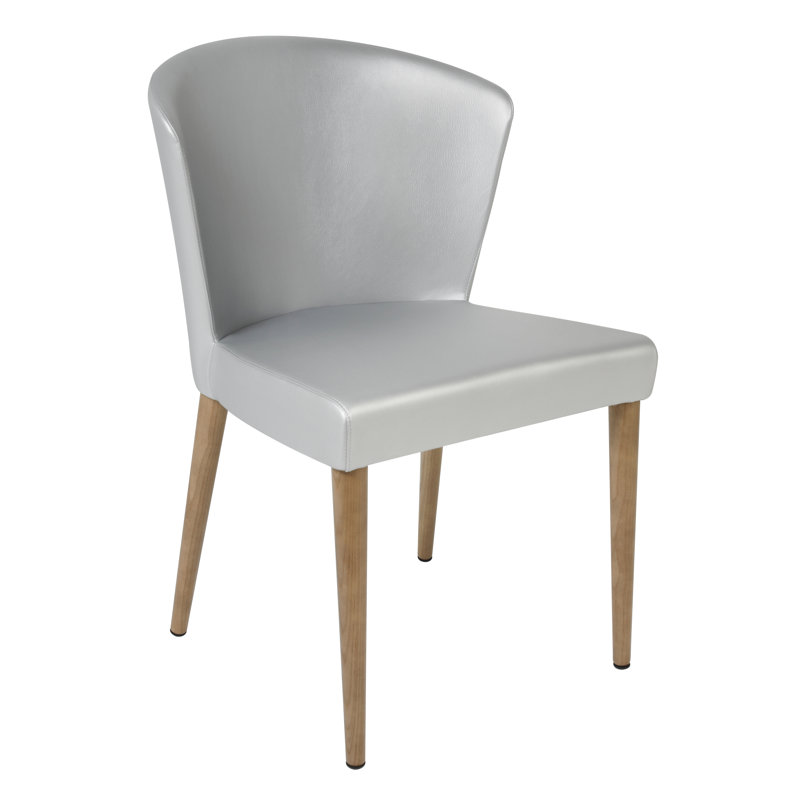 Verona Ecopelle Leather Upholstered Dining Chair, Wenge, Silver